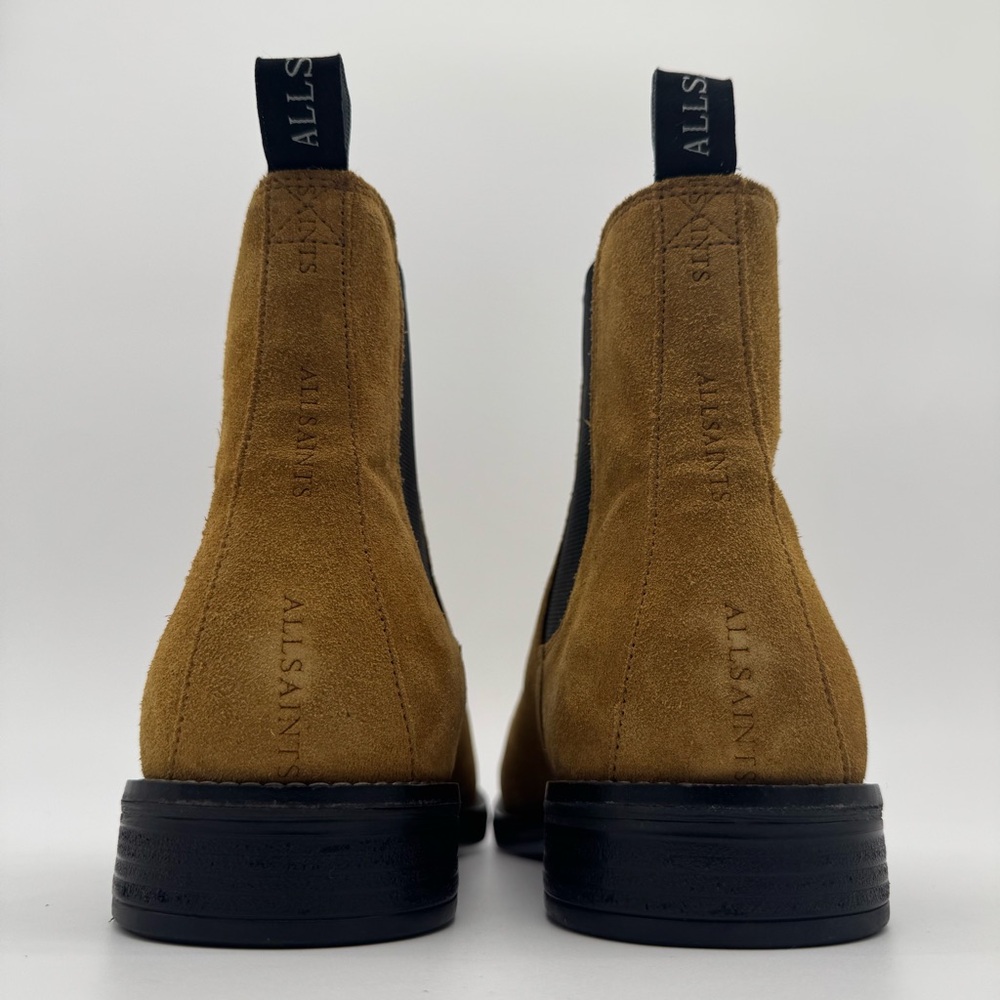NWOB Allsaints Harley Tan Brown Suede Leather Chelsea Boots Size 43/10 - Picture 5 of 13
